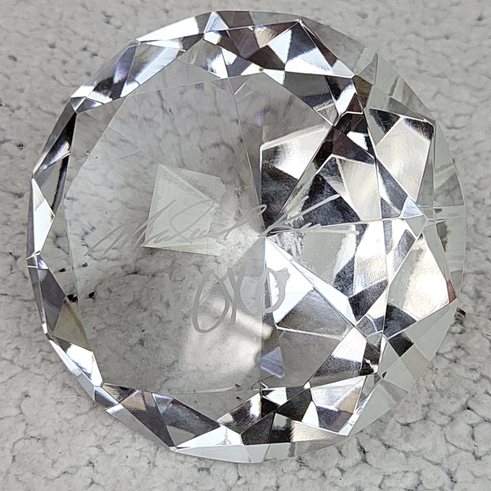 Michael Kors XOXO Crystal Diamond cut paperweight